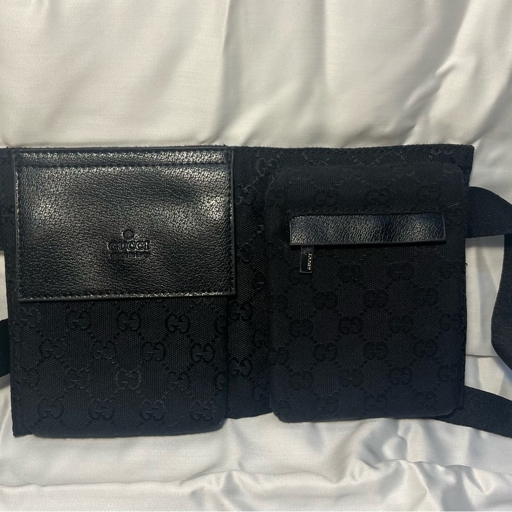 Gucci Black Monogram Belt Bag for Men